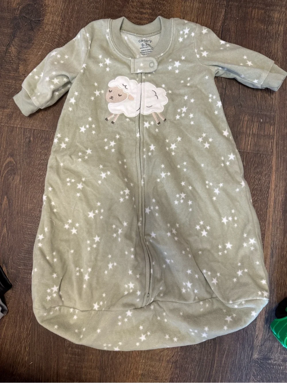Carter's Sage Gray Sleep Sack with Lamb & Stars